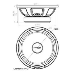 Pride Diamond 8" v.3 (Paire de 20 cm, 300 WRMS, 4 Ohm, 95.5 dB)