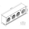 DBVox Caisson Raggar 8" Slot (pour 4 midbass 20 cm avec 2 tweeter et évent)