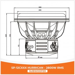 SPAudio SP-12CXXX Hurrican (12"/ 30CM, 2800 WATT RMS, Double 2 Ohms)