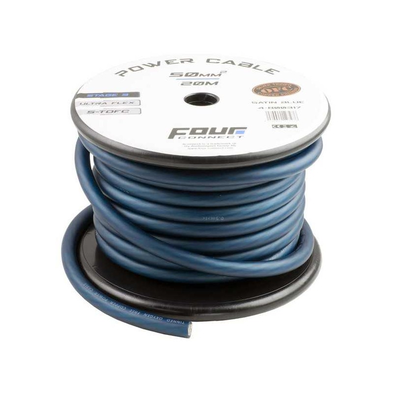 4 Connect 50 mm² S-TOFC Bleu Ultra flexible Stage 3 (100% cuivre étamé à l'Argent)
