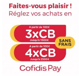 Paiement en 3xCB ou 4xCB